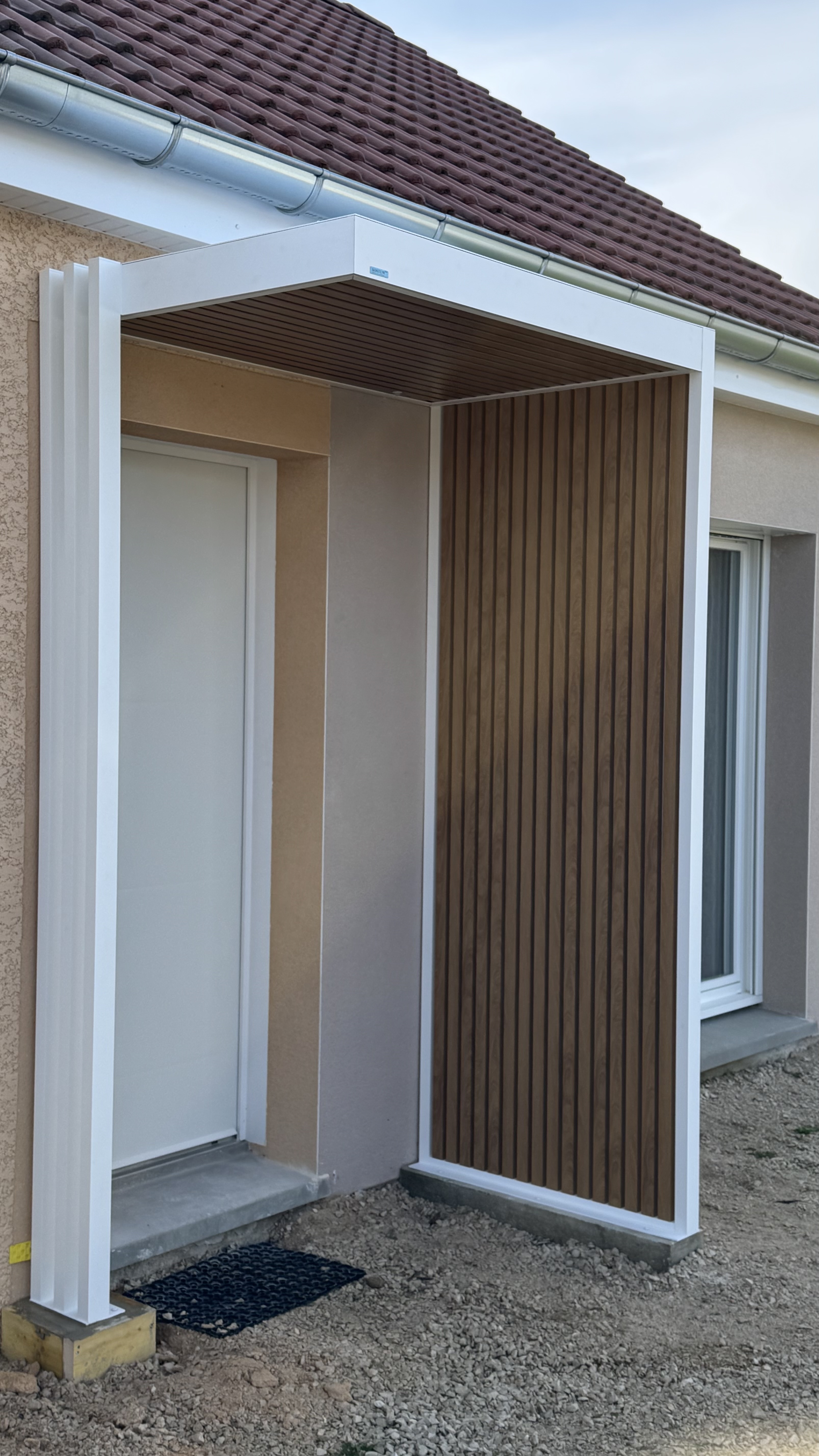 porche d'entrée aluminium kostum blanc