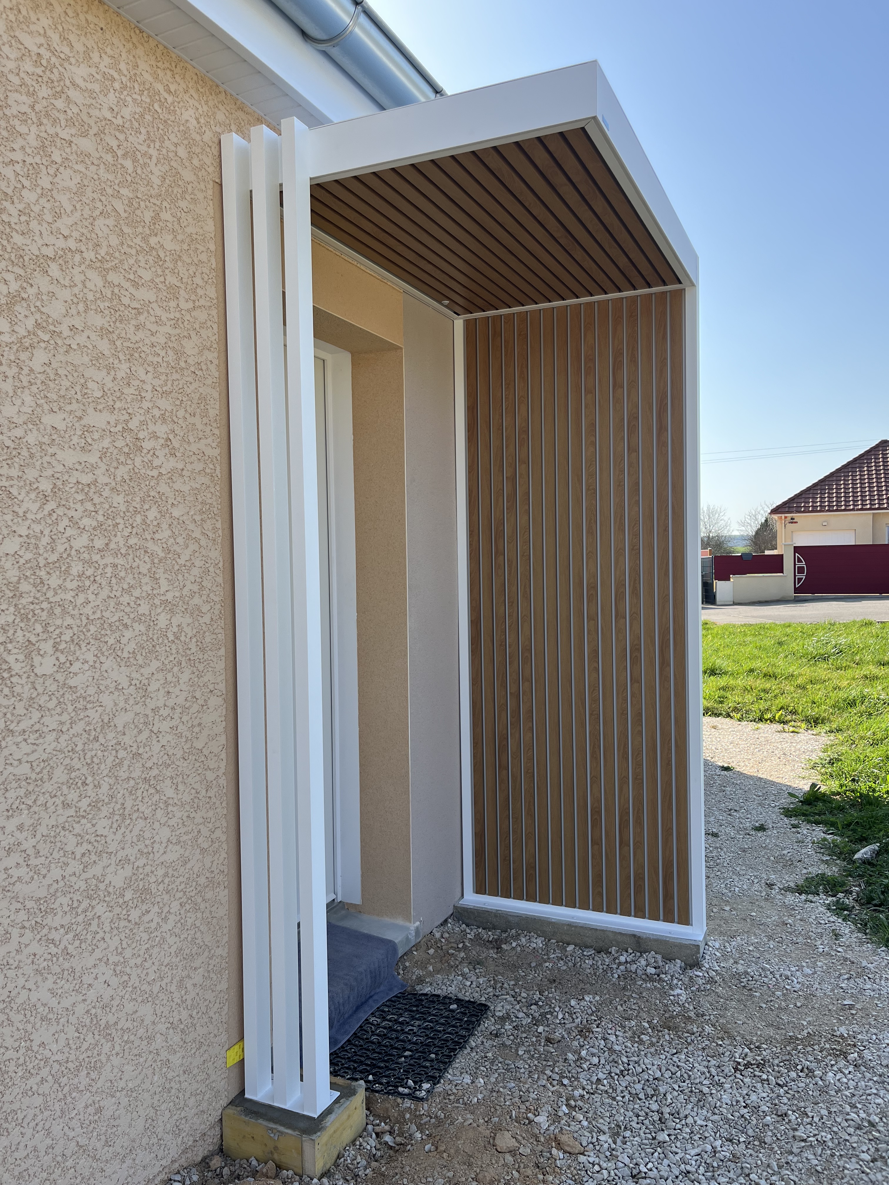 porche d'entrée aluminium kostum blanc